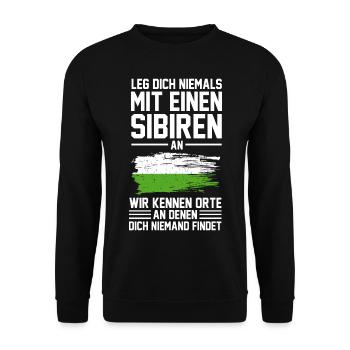 Nowosibirsk Russland Sibire Sibirien - Unisex Pullover - Schwarz - Vorne - Alina (178cm) & Michal (187cm)