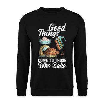 Baker Bread Baking Hobby Baker - Unisex Sweatshirt - black - Front - Alina (178cm) & Michal (187cm)