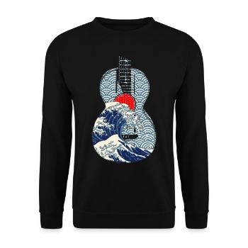 Guitarist Guitar Guitar Music Japanese Wave - Unisex Sweatshirt - black - Front - Alina (178cm) & Michal (187cm)