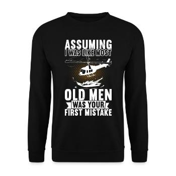 Helicopter Pilot - Unisex Sweatshirt - black - Front - Alina (178cm) & Michal (187cm)