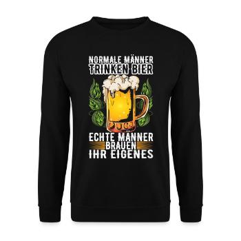 Bierbrauen Bierbrauer - Unisex Pullover - Schwarz - Vorne - Alina (178cm) & Michal (187cm)