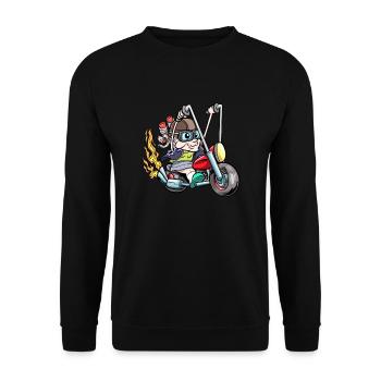 Motorcycle Motorcycling Grandma Motorcyclist - Unisex Sweatshirt - black - Front - Alina (178cm) & Michal (187cm)