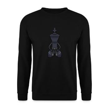 King Martial Arts Fighter Schachfigur Kick Fight - Unisex Pullover - Schwarz - Vorne - Alina (178cm) & Michal (187cm)
