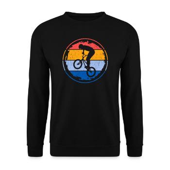 BMX Bike Retro Kids Motif Freestyle BMX Garçons - Sweat-shirt Unisexe - noir - Devant - Alina (178cm) & Michal (187cm)