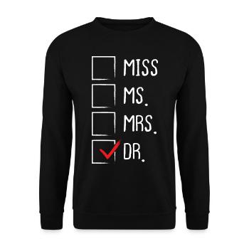 DNP Médecin Infirmière Appréciation Appelez-moi Dr. Nursing - Sweat-shirt Unisexe - noir - Devant - Alina (178cm) & Michal (187cm)
