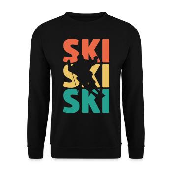 Skiing Skiers Ski holiday Ski winter sports - Unisex Sweatshirt - black - Front - Alina (178cm) & Michal (187cm)