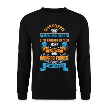 Bahnrad Bahnradfahrer Sprüche Geschenk - Unisex Pullover - Schwarz - Vorne - Alina (178cm) & Michal (187cm)
