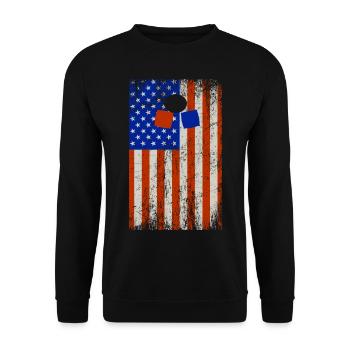 American Flag Cornhole Bean Bag Toss Lawn Game - Sweat-shirt Unisexe - noir - Devant - Alina (178cm) & Michal (187cm)