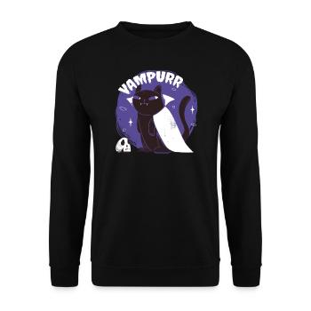 Vampire Chat Halloween Chats Vampire Humour - Sweat-shirt Unisexe - noir - Devant - Alina (178cm) & Michal (187cm)