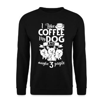 Cafetière Chien Machine Puppy Cup Grains - Sweat-shirt Unisexe - noir - Devant - Alina (178cm) & Michal (187cm)