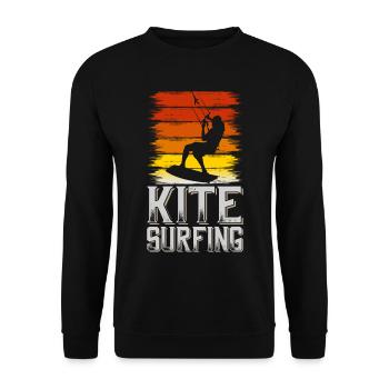 Kitesurfen Kitesurf Kitesurfer Kiten Kiteboarden - Unisex Pullover - Schwarz - Vorne - Alina (178cm) & Michal (187cm)