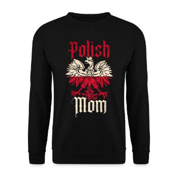 Pologne mère polonaise - Sweat-shirt Unisexe - noir - Devant - Alina (178cm) & Michal (187cm)