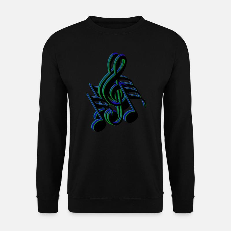 clef notes blue green - Unisex Sweatshirt - black