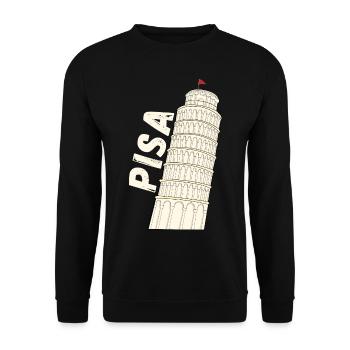 Pisa Florence The Leaning Tower of Pisa Souvenir - Unisex Sweatshirt - black - Front - Alina (178cm) & Michal (187cm)