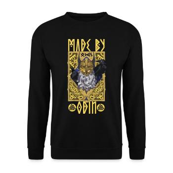 Made by Odin Wikinger Spruch Krieger Humor Design - Unisex Pullover - Schwarz - Vorne - Alina (178cm) & Michal (187cm)