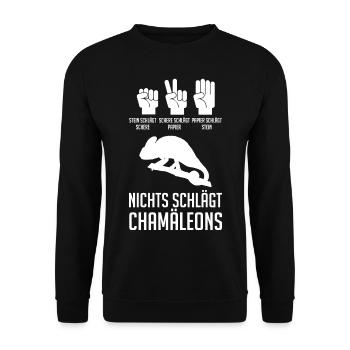 Terrarium Echsen Reptilien - Unisex Pullover - Schwarz - Vorne - Alina (178cm) & Michal (187cm)