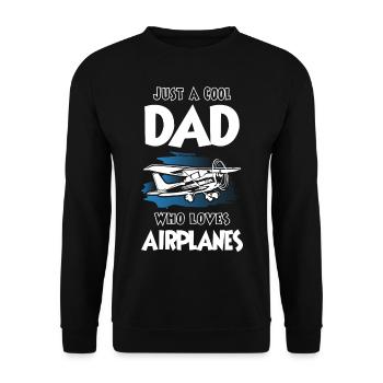 Just a Cool Dad Who Loves Airplanes - Unisex Sweatshirt - black - Front - Alina (178cm) & Michal (187cm)