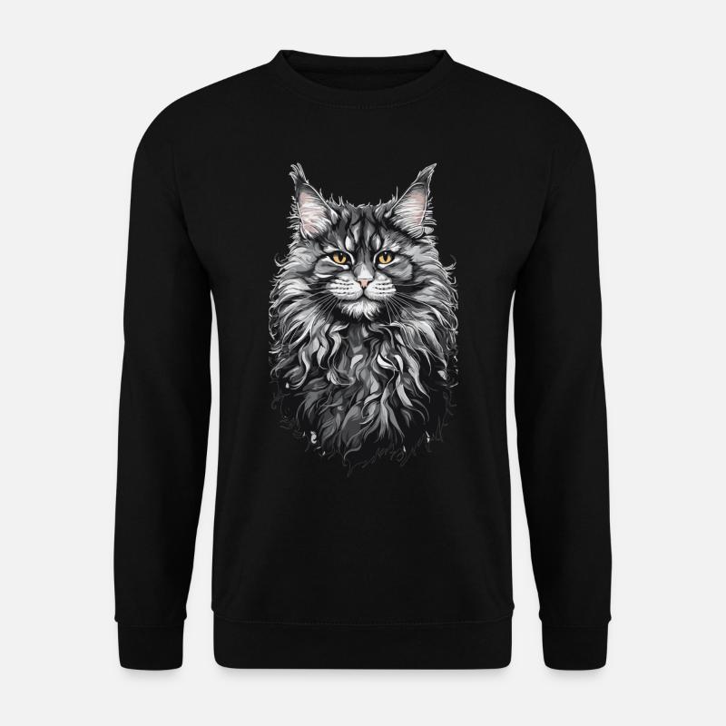 Maine-Coon-Katze Katzenliebhaber Katze Design - Unisex Pullover - Schwarz