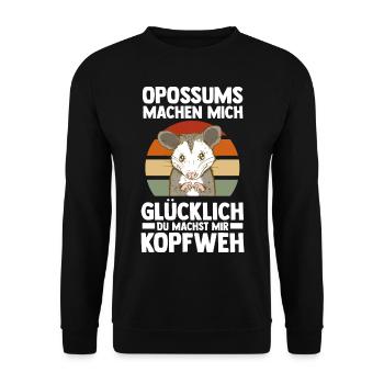 Opossum - Unisex Pullover - Schwarz - Vorne - Alina (178cm) & Michal (187cm)