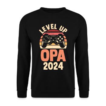 Werdender Opa 2034 - Unisex Pullover - Schwarz - Vorne - Alina (178cm) & Michal (187cm)
