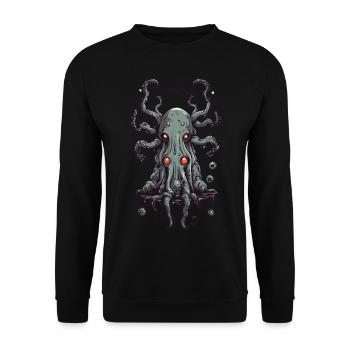 Slimy monster cute creature of the night - Unisex Sweatshirt - black - Front - Alina (178cm) & Michal (187cm)