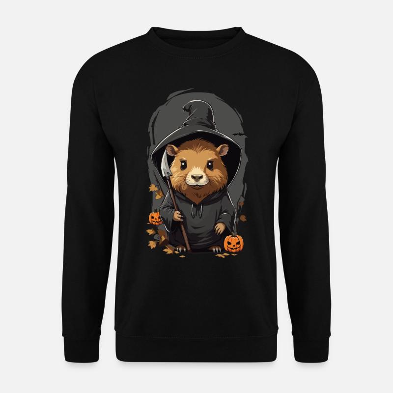 Magic Hamster Halloween Cartoon Design - Unisex Sweatshirt - black