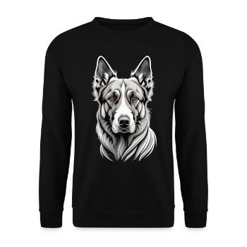 Majestic Beauty: The German Shepherd in White - Unisex Sweatshirt - black - Front - Alina (178cm) & Michal (187cm)