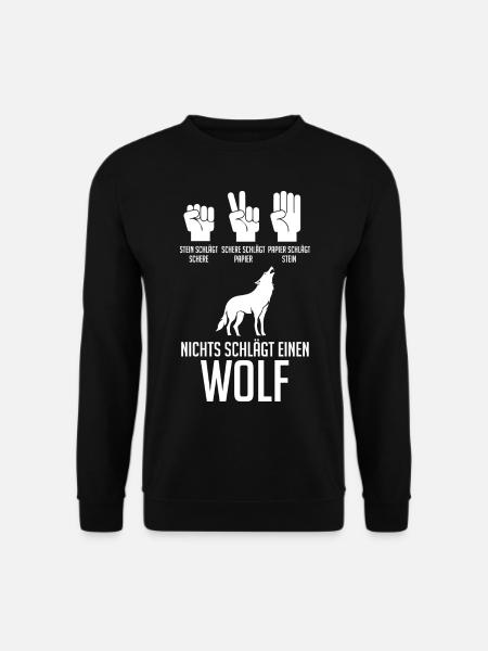 Tier Waldtier Wolf - Unisex Pullover - Schwarz