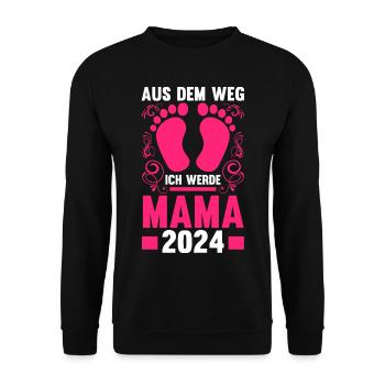 Werdende Mama 2024 - Unisex Pullover - Schwarz - Vorne - Alina (178cm) & Michal (187cm)