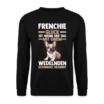 Chien Frenchie Bouledogue Français - Sweat-shirt Unisexe - noir - Devant - Alina (178cm) & Michal (187cm)