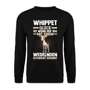 Hund Whippet - Unisex Pullover - Schwarz - Vorne - Alina (178cm) & Michal (187cm)