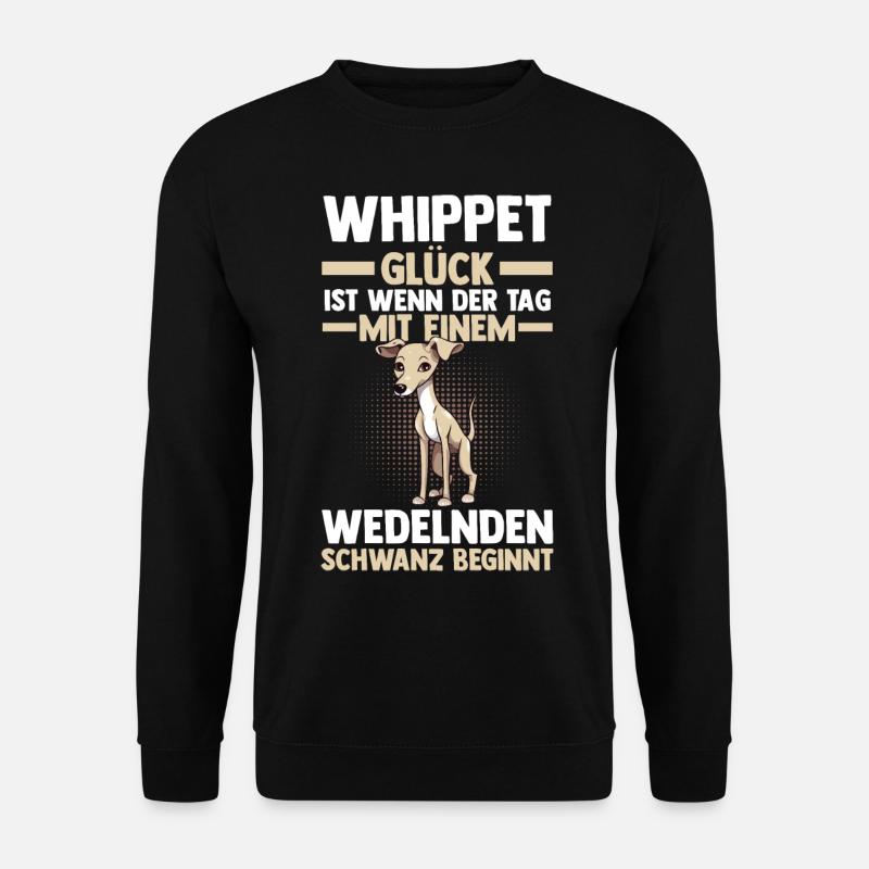 Hund Whippet - Unisex Pullover - Schwarz