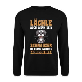 Riesenschnauzer Hund Schnauzer - Unisex Pullover - Schwarz - Vorne - Alina (178cm) & Michal (187cm)