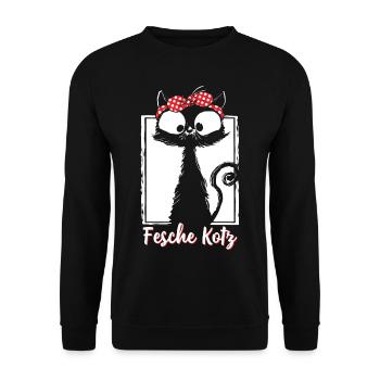 Fesche Kotz - Unisex Pullover - Schwarz - Vorne - Alina (178cm) & Michal (187cm)