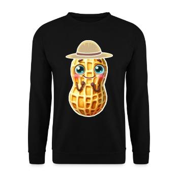 Erdnuss Erdnüsse Kinder Kind Nuss Nüsse - Unisex Pullover - Schwarz - Vorne - Alina (178cm) & Michal (187cm)