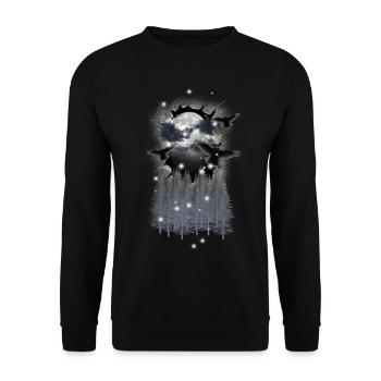 mystique nature forêt corbeaux corbeau oiseaux d’halloween - Sweat-shirt Unisexe - noir - Devant - Alina (178cm) & Michal (187cm)