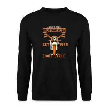 Vintage 1975 born motorcycle biker - Unisex Sweatshirt - black - Front - Alina (178cm) & Michal (187cm)