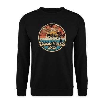 Original 1985 Millésime 1985 Anniversaire Rétro 1985 - Sweat-shirt Unisexe - noir - Devant - Alina (178cm) & Michal (187cm)