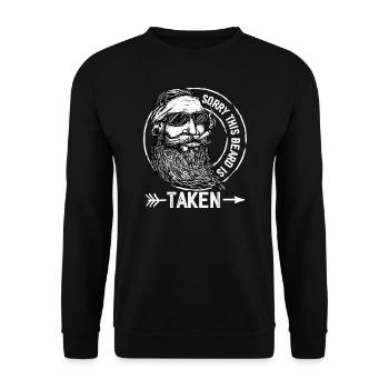 sorry this beard is taken - Unisex Sweatshirt - black - Front - Alina (178cm) & Michal (187cm)