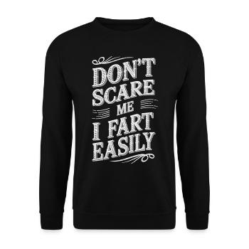 Funny fart shirt for the frightened! - Unisex Sweatshirt - black - Front - Alina (178cm) & Michal (187cm)