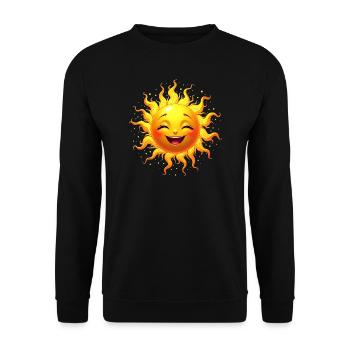 Sonne Sonnenschein Sommer Kostüm Karneval Fasching - Unisex Pullover - Schwarz - Vorne - Alina (178cm) & Michal (187cm)
