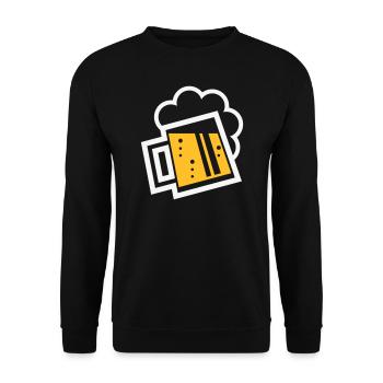 XBayrischer Bierkrug (beer / beer mug) - Unisex Sweatshirt - black - Front - Alina (178cm) & Michal (187cm)