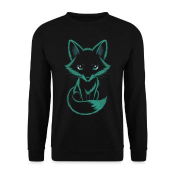Renard mystique en turquoise - Sweat-shirt Unisexe - noir - Devant - Alina (178cm) & Michal (187cm)