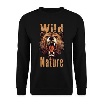 Grizzli Ours rugissant Tête d’ours Nature Nature Forêt - Sweat-shirt Unisexe - noir - Devant - Alina (178cm) & Michal (187cm)