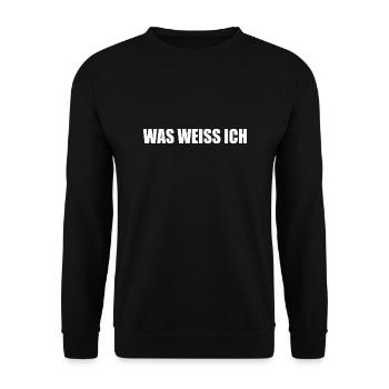 Was weiss ich - Unisex Pullover - Schwarz - Vorne - Alina (178cm) & Michal (187cm)