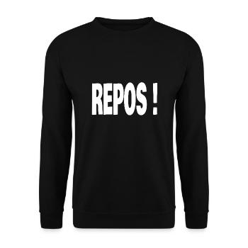 repos - Sweat-shirt Unisexe - noir - Devant - Alina (178cm) & Michal (187cm)