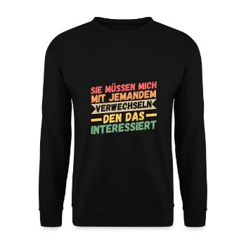 Lustige Sprüche Arbeitskollegen Bürohumor - Unisex Pullover - Schwarz - Vorne - Alina (178cm) & Michal (187cm)