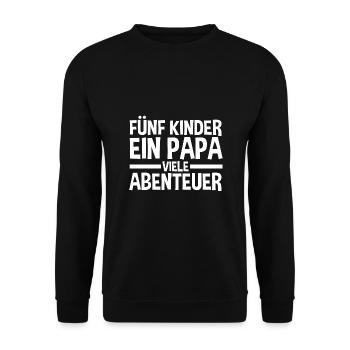 Dad of 5 children - Unisex Sweatshirt - black - Front - Alina (178cm) & Michal (187cm)