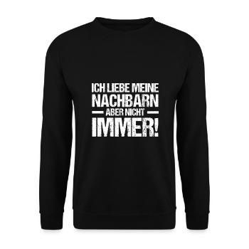 Neighborhood Best Neighbor - Unisex Sweatshirt - black - Front - Alina (178cm) & Michal (187cm)