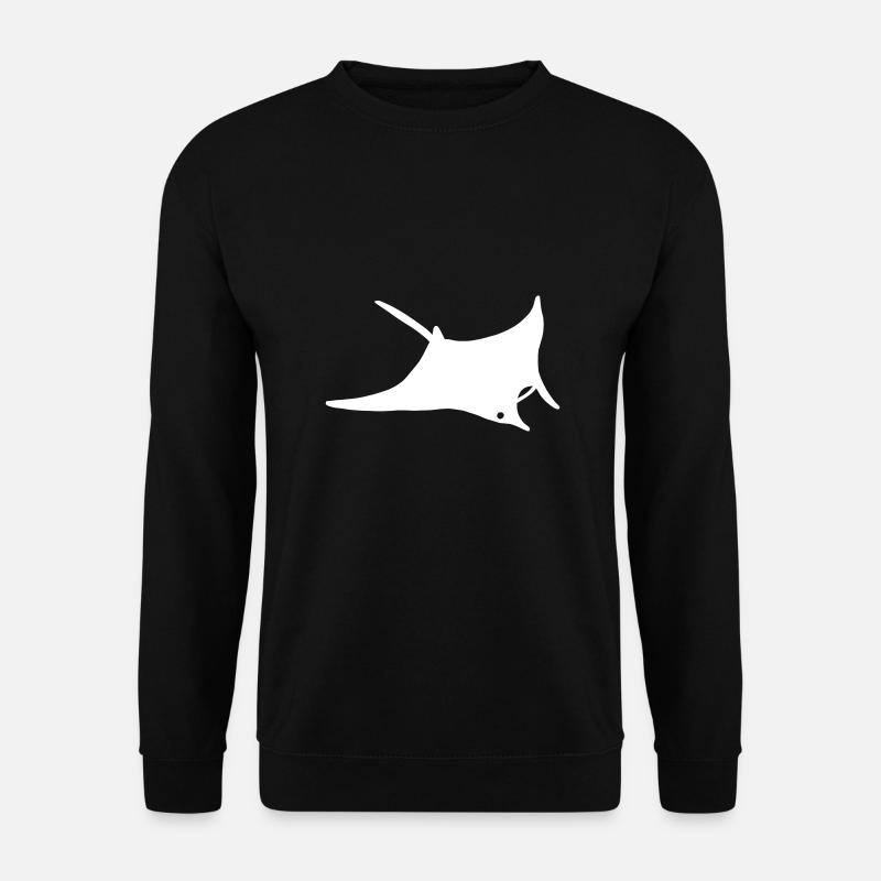 Manta Rochen Zeichnung - Unisex Pullover - Schwarz